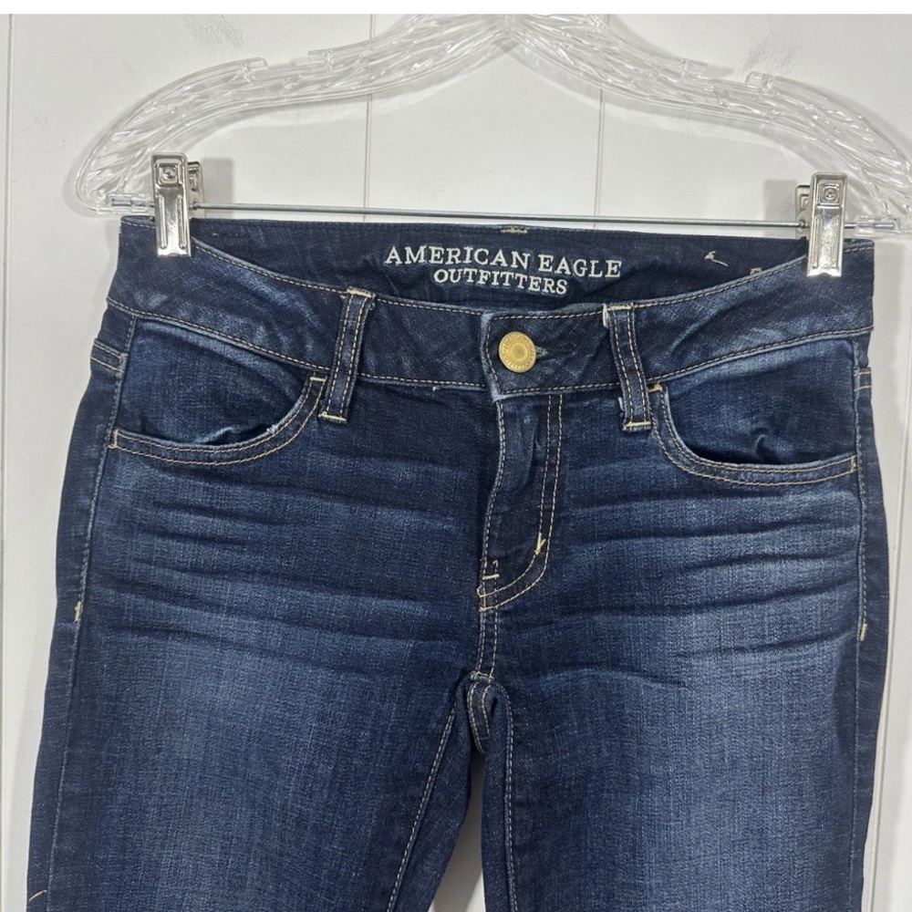 American Eagle Jeggings Womens Stretch Denim Skinny Blue Jeans Size 2 - Picture 2 of 10